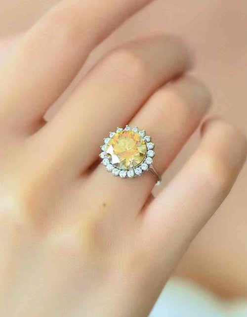 Load image into Gallery viewer, 925 Sterling Silver 2 Carat Moissanite Sunflower Ring
