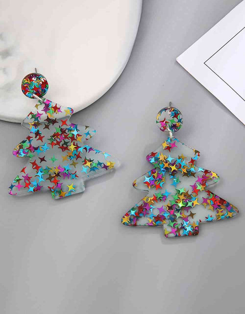 Load image into Gallery viewer, Christmas Tree Acrylic Earrings
