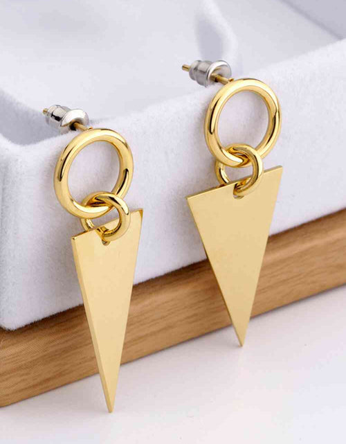 Load image into Gallery viewer, Stainless Steel Triangle Dangle Earrings
