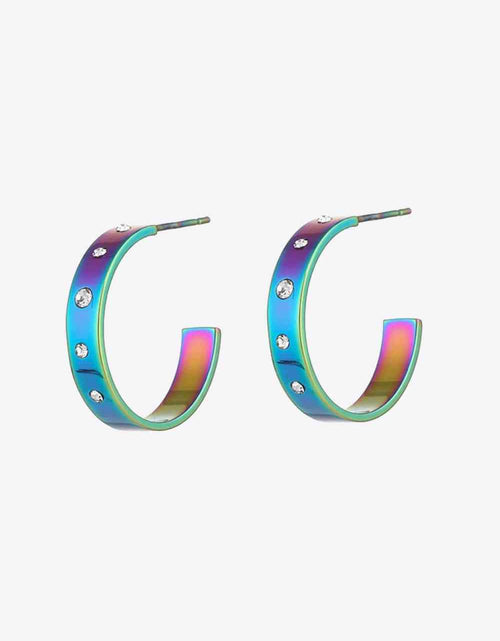 Load image into Gallery viewer, Multicolored C-Hoop Earrings
