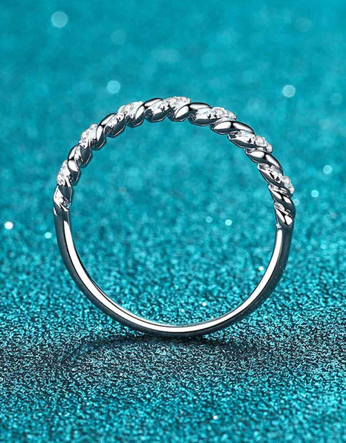 Load image into Gallery viewer, Moissanite Rhodium-Plated Half-Eternity Ring
