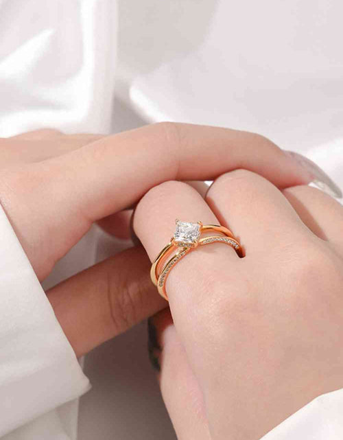 Load image into Gallery viewer, Moissanite 18K Gold-Plated Double-Layered Ring
