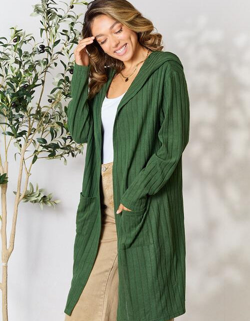 Load image into Gallery viewer, Basic Bae Full Size Ribbed Open Front Long Sleeve Cardigan
