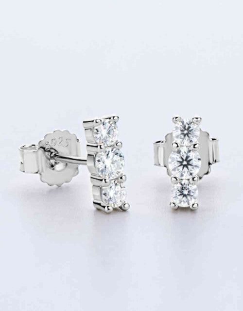 Load image into Gallery viewer, Heartbeat Rhythm 925 Sterling Silver Moissanite Stud Earrings
