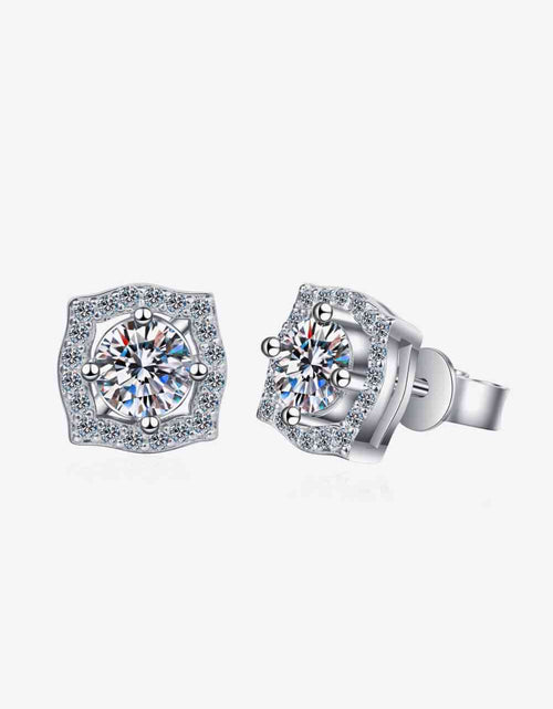 Load image into Gallery viewer, 1 Carat Moissanite Geometric Stud Earrings
