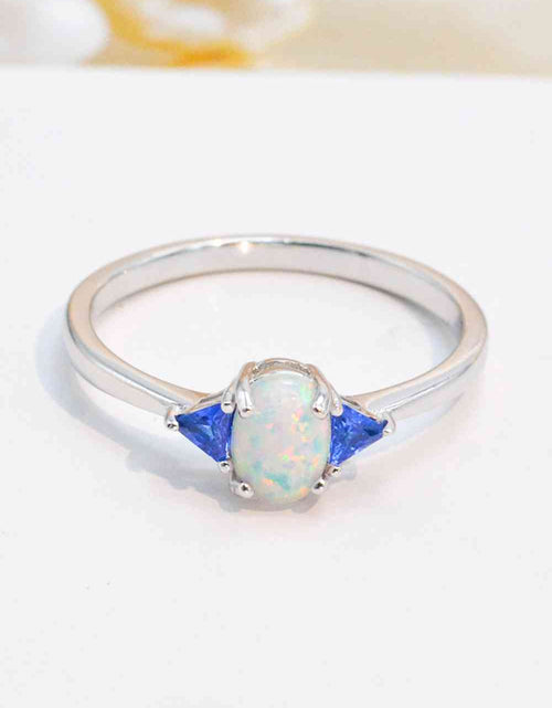 Load image into Gallery viewer, Contrast 925 Sterling Silver Opal Ring
