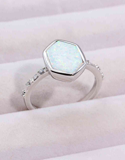 Load image into Gallery viewer, Opal Hexagon 925 Sterling Silver Ring
