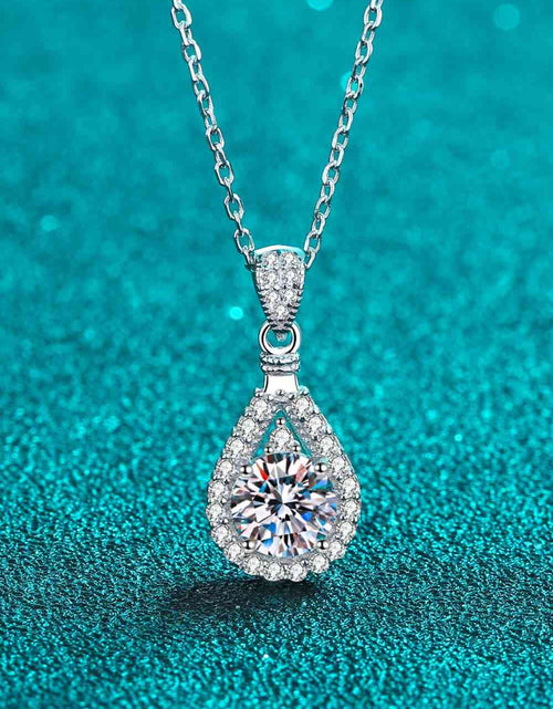 Load image into Gallery viewer, 2 Carat Moissanite Teardrop Pendant 925 Sterling Silver Necklace
