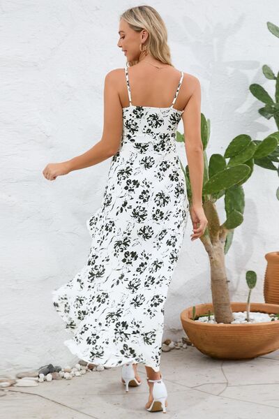 Load image into Gallery viewer, High-Low Tie Waist Printed Cami Dress
