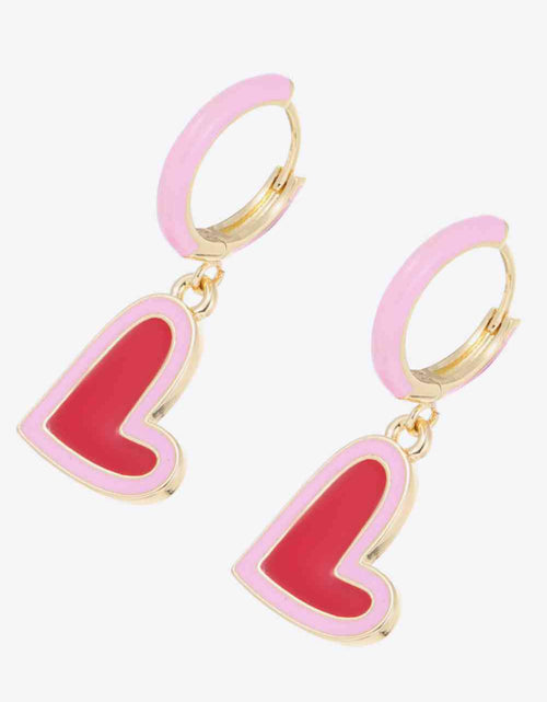 Load image into Gallery viewer, 5-Pair Wholesale Contrast Heart-Shaped Drop Earrings
