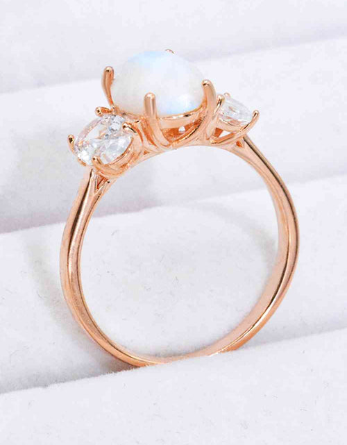 Load image into Gallery viewer, Natural Moonstone and Zircon Ring
