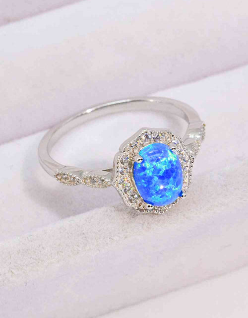 Load image into Gallery viewer, Opal and Zircon 925 Sterling Silver Ring
