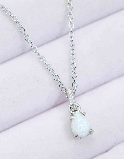 Load image into Gallery viewer, Opal Pendant 925 Sterling Silver Chain-Link Necklace
