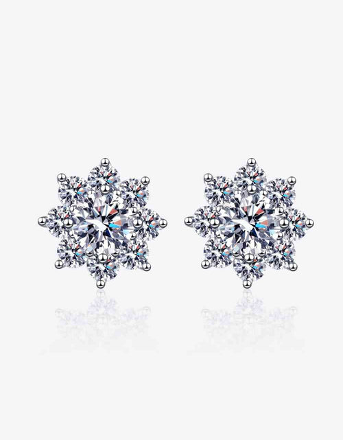 Load image into Gallery viewer, 1 Carat Moissanite 925 Sterling Silver Flower Earrings
