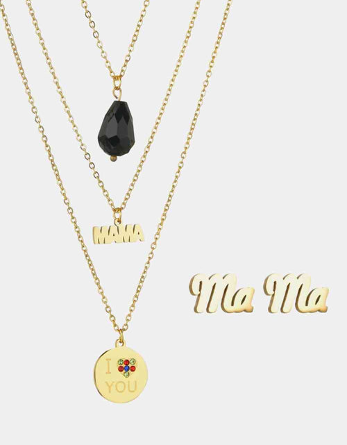 Load image into Gallery viewer, Triple-layer MAMA I LOVE YOU 18K gold-plated Pendant Combo Deal
