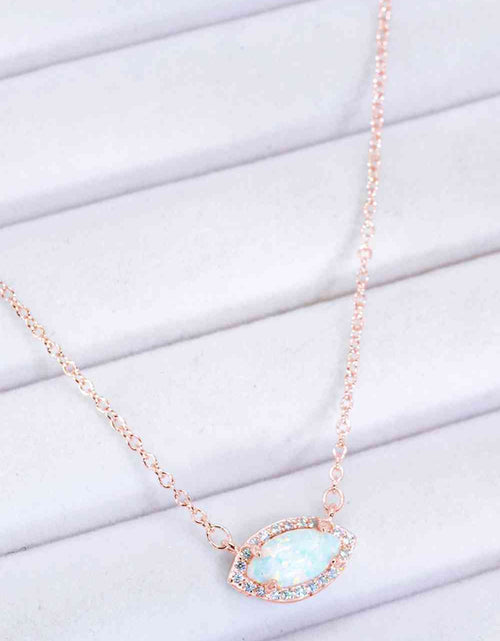 Load image into Gallery viewer, 18k Rose Gold-Plated Opal Pendant Necklace
