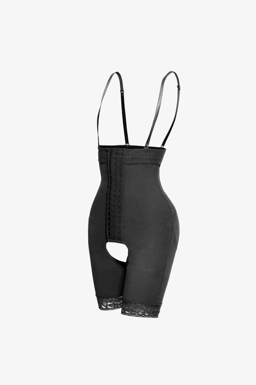 Full Size Hook-and-Eye Lace Trim Shaping Bodysuit