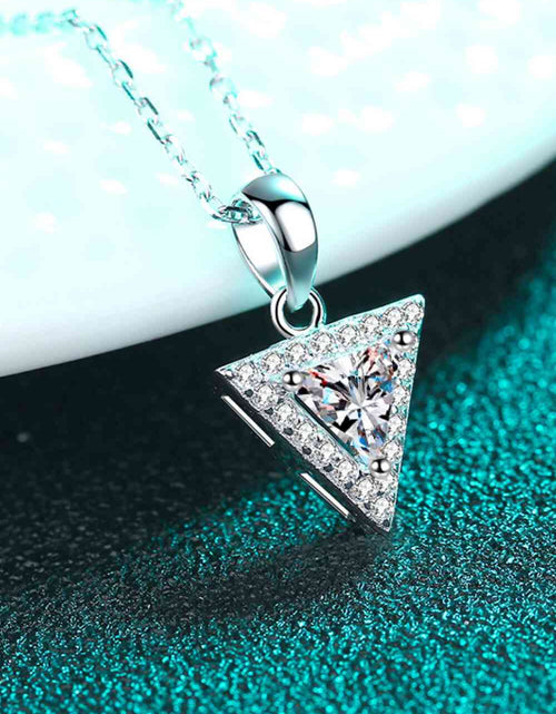 Load image into Gallery viewer, 925 Sterling Silver Triangle Moissanite Pendant Necklace
