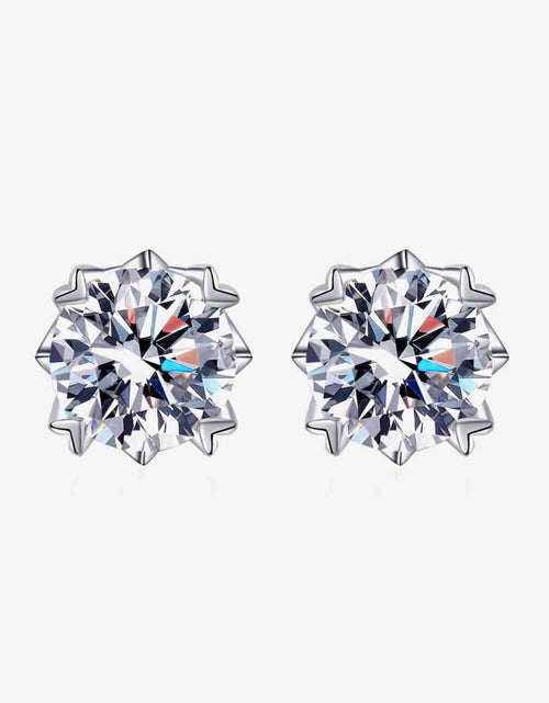 Load image into Gallery viewer, 925 Sterling Silver 4 Carat Moissanite Stud Earrings
