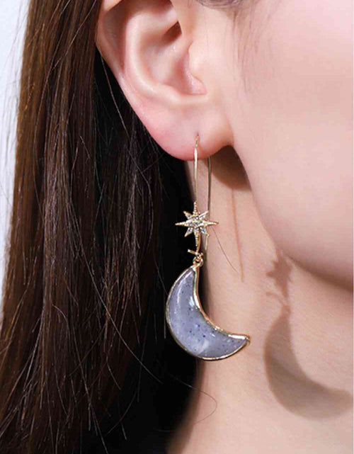 Load image into Gallery viewer, 5-Pair Wholesale Resin Moon Drop Earrings
