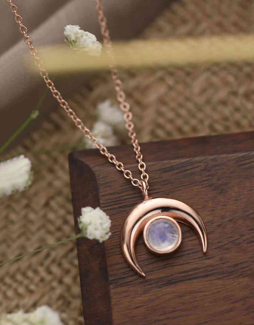 Load image into Gallery viewer, High Quality Natural Moonstone Moon Pendant 925 Sterling Silver Necklace
