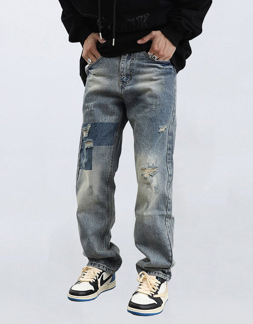 Load image into Gallery viewer, Men&#39;s Ripped Retro Loose Jeans
