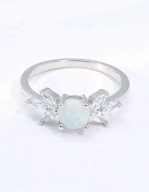 Load image into Gallery viewer, 925 Sterling Silver Opal and Zircon Ring
