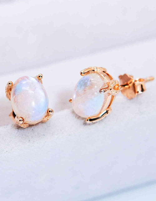 Load image into Gallery viewer, Natural Moonstone 4-Prong Stud Earrings
