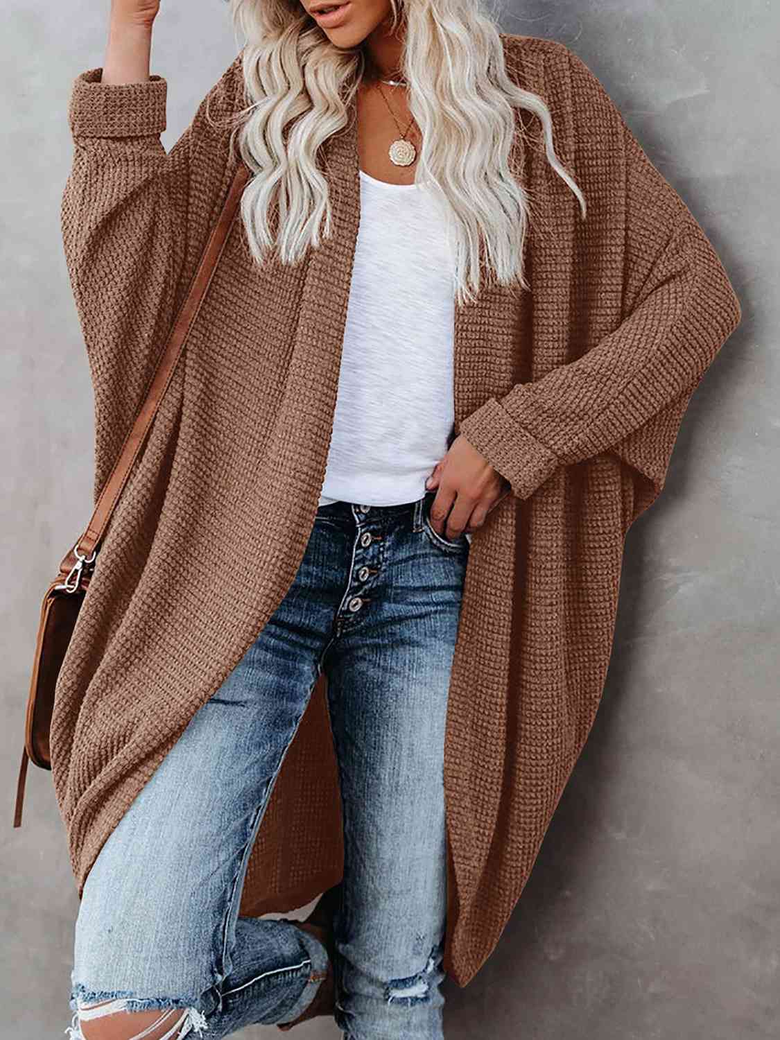 Open Front Long Sleeve Cardigan