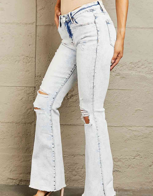 Load image into Gallery viewer, BAYEAS Mid Rise Acid Wash Distressed Jeans
