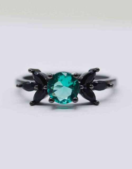 Load image into Gallery viewer, Paraiba Blue Zircon Leaf Ring
