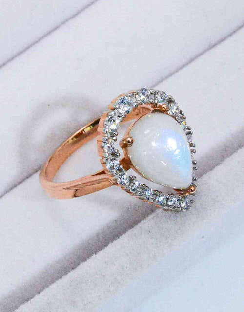 Load image into Gallery viewer, Moonstone Teardrop-Shaped 925 Sterling Silver Ring
