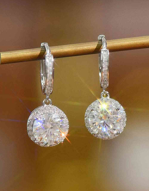 Load image into Gallery viewer, 2 Carat Moissanite Round Drop Earrings
