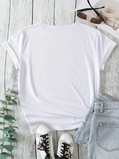 Load image into Gallery viewer, Graphic Round Neck Short Sleeve T-Shirt
