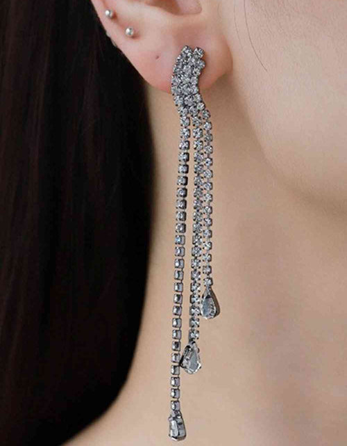 Load image into Gallery viewer, Glass Stone Fringe Dangle Earrings
