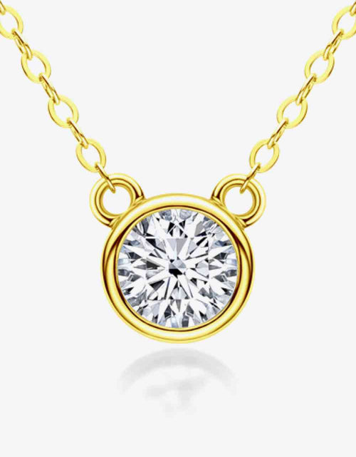 Load image into Gallery viewer, 925 Sterling Silver 1 Carat Moissanite Round Pendant Necklace
