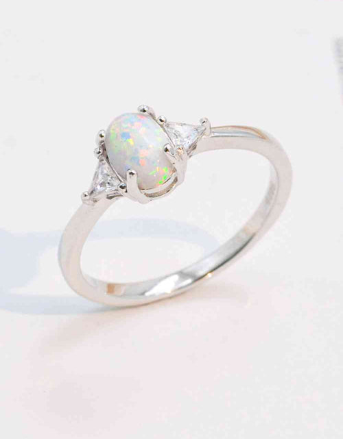 Load image into Gallery viewer, Contrast 925 Sterling Silver Opal Ring
