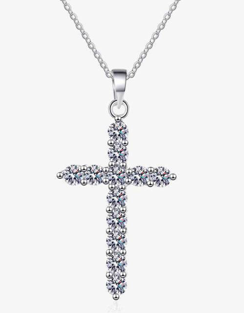 Load image into Gallery viewer, Moissanite Cross Pendant Chain Necklace
