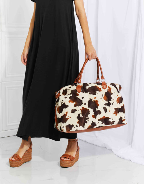 Load image into Gallery viewer, Animal Print Plush Weekender Bag
