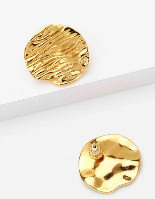 Load image into Gallery viewer, 18K Gold-Plated Textured Stud Earrings
