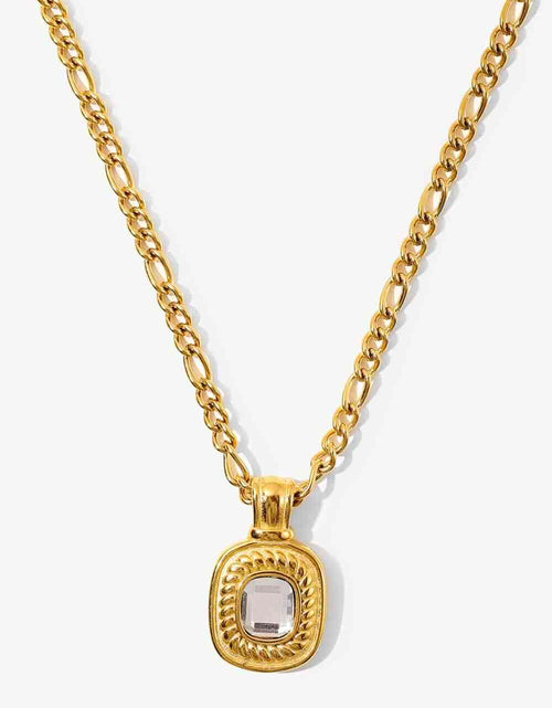 Load image into Gallery viewer, 18K Gold Plated Inlaid Rhinestone Pendant Necklace
