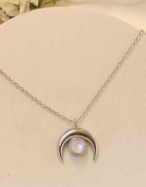 Load image into Gallery viewer, High Quality Natural Moonstone Moon Pendant 925 Sterling Silver Necklace
