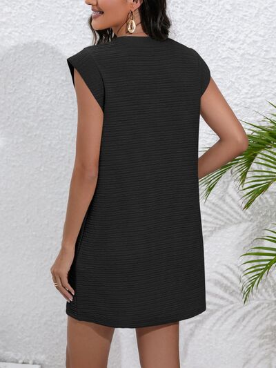 Load image into Gallery viewer, Round Neck Cap Sleeve Mini Dress
