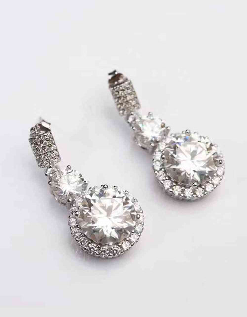 Load image into Gallery viewer, 12 Carat Moissanite Platinum-Plated Drop Earrings
