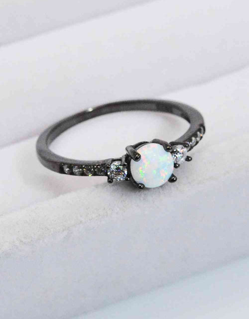 Load image into Gallery viewer, 925 Sterling Silver Round Opal Ring
