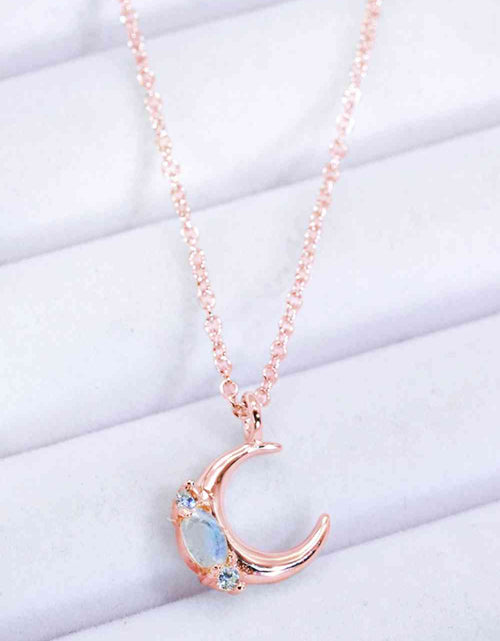 Load image into Gallery viewer, Natural Moonstone Moon Pendant Necklace
