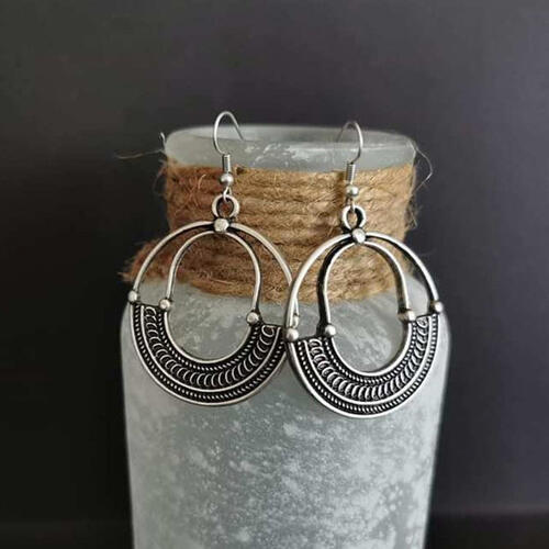 Alloy Geometric Dangle Earrings