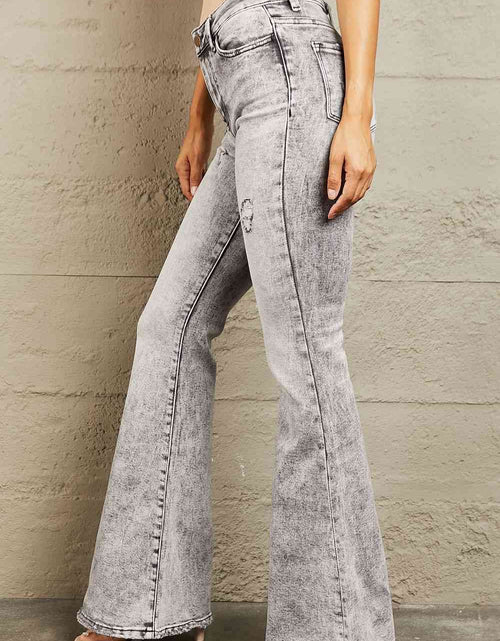 Load image into Gallery viewer, BAYEAS High Waisted Acid Wash Flare Jeans
