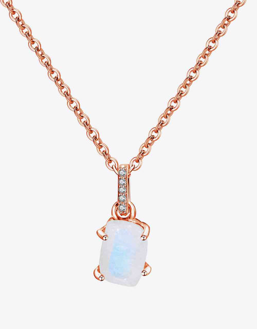 Load image into Gallery viewer, Natural Moonstone 4-Prong Pendant Necklace
