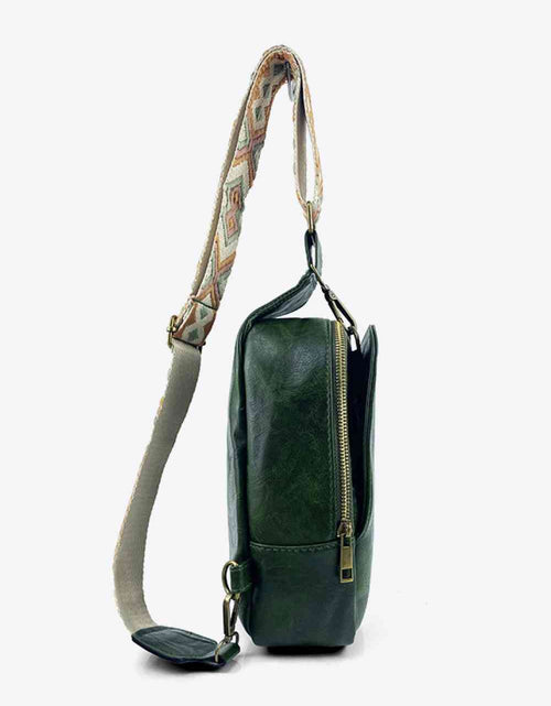 Load image into Gallery viewer, Random Pattern Adjustable Strap PU Leather Sling Bag
